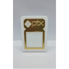 Placa acrílica para PIX Branca e Dourado 