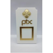 Placa acrílica para PIX Branco e Dourado 